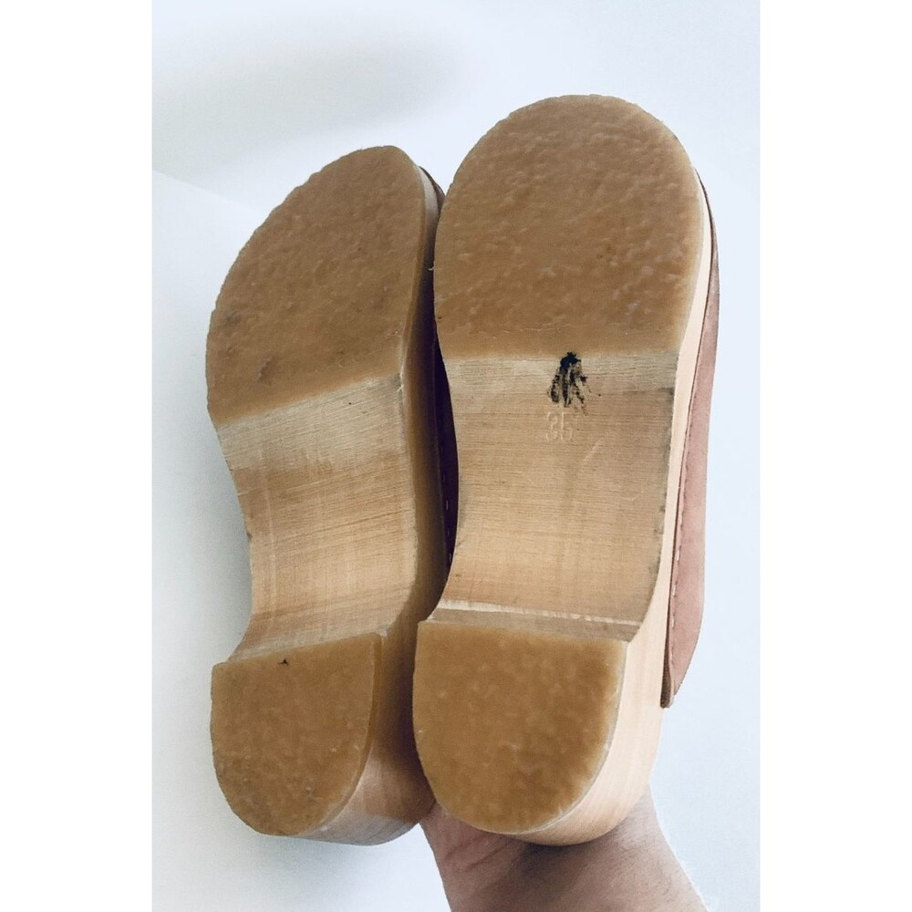 BRYR 5 Camel Clog Wood Heel Worker Clog Natural Leather $298 - Picture 5 of 5